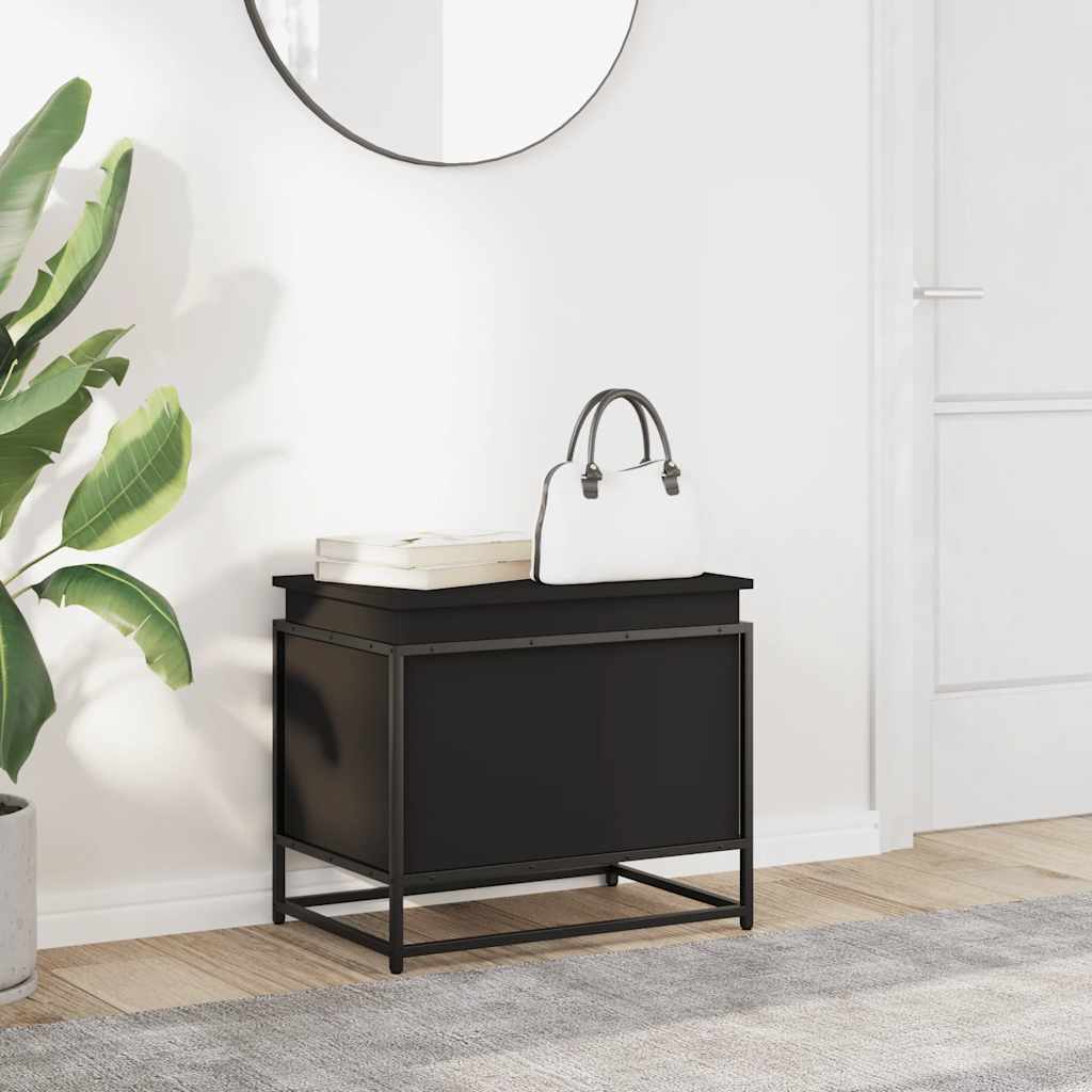 Contenitore con Coperchio Nero 60x40x51,5 cm in Truciolato 848794