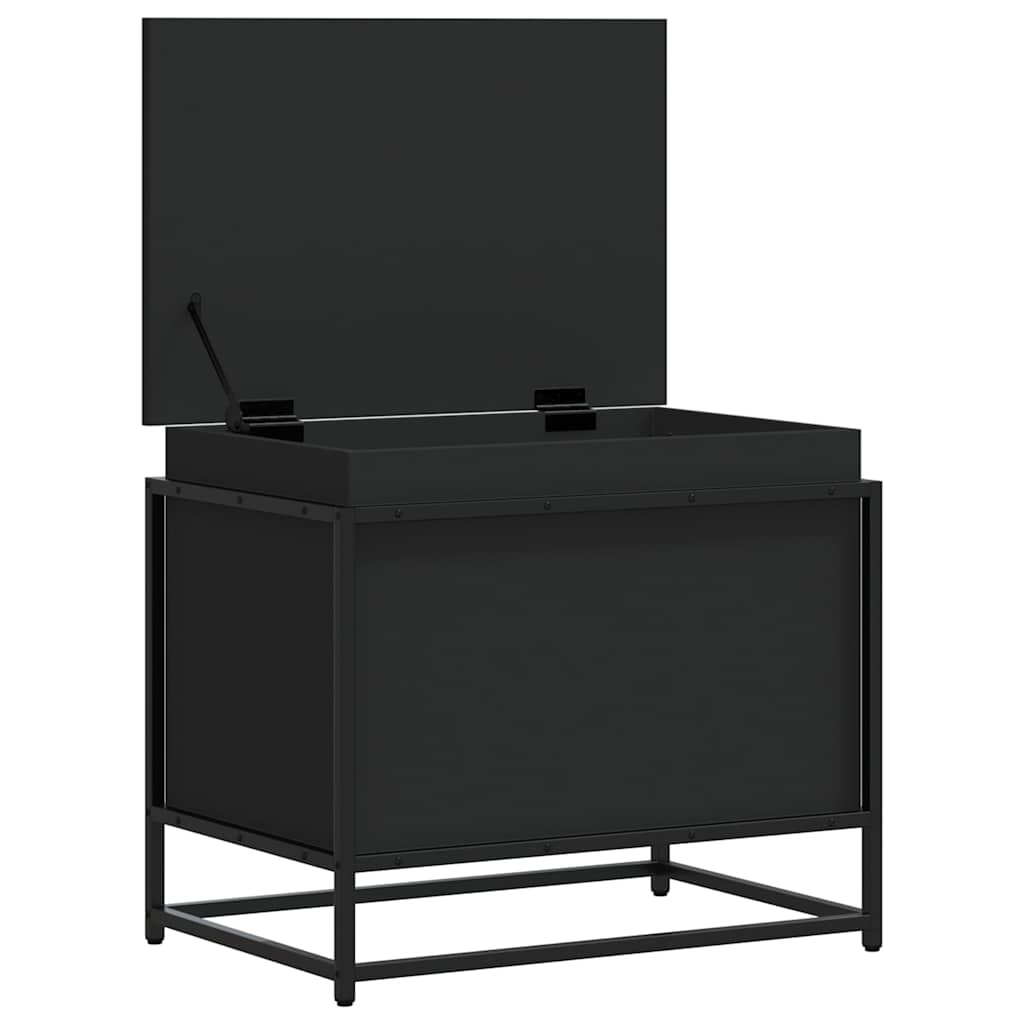 vidaXL Contenitore con Coperchio Nero 60x40x51,5 cm in Truciolato