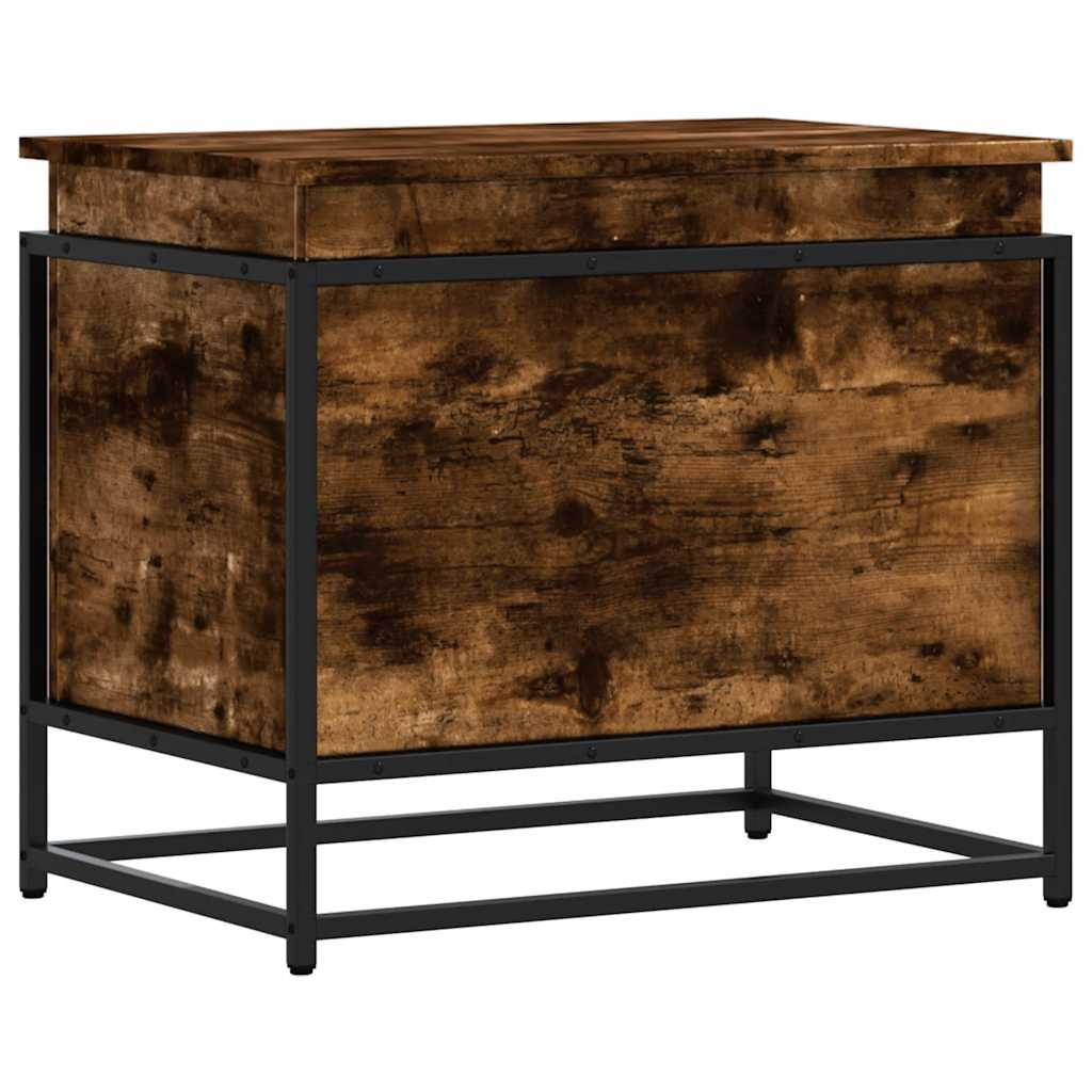 vidaXL Contenitore con Coperchio Rovere Fumo 60x40x51,5cm Truciolato