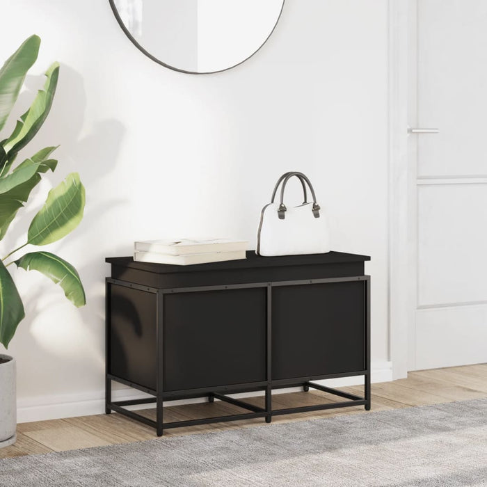 Contenitore con Coperchio Nero 80x40x51,5 cm in Truciolato 848799