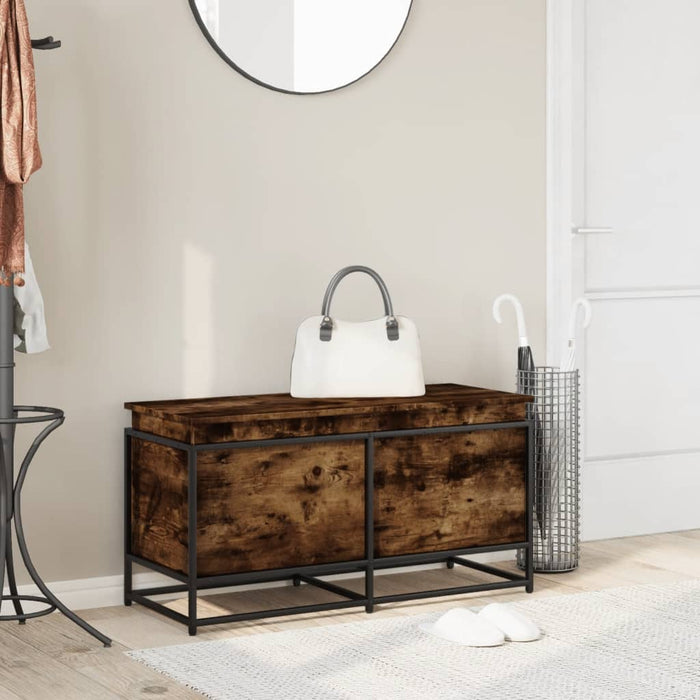 vidaXL Contenitore con Coperchio Rovere Fumo 100x40x51,5cm Truciolato