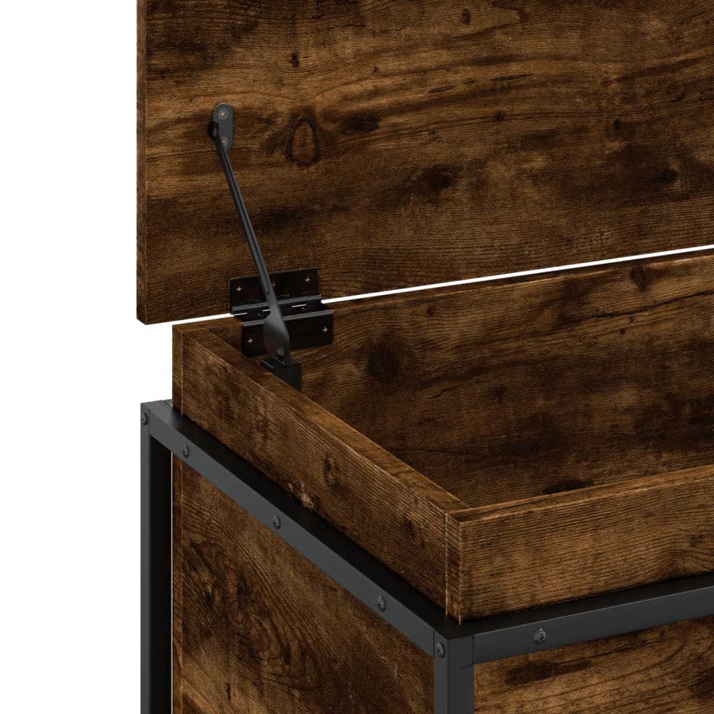 vidaXL Contenitore con Coperchio Rovere Fumo 100x40x51,5cm Truciolato