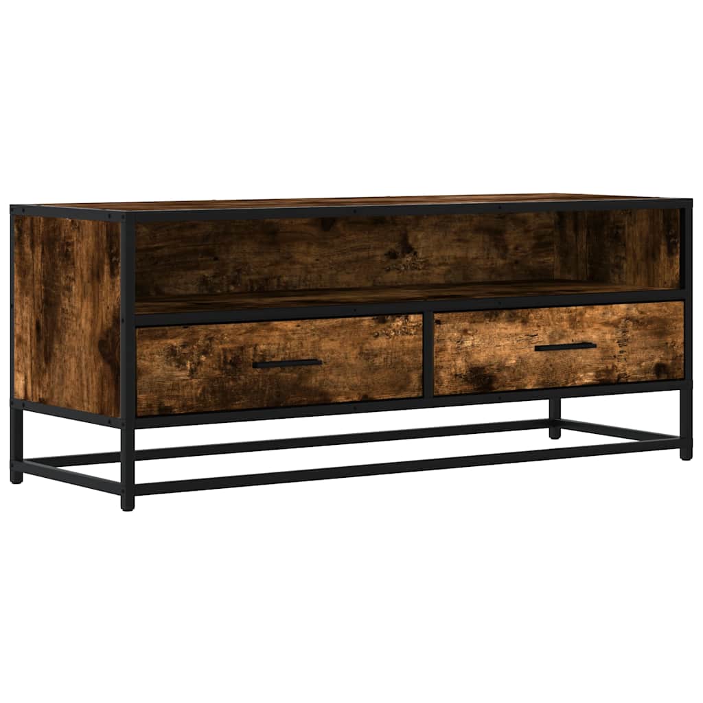Mobile TV-Credenza per TV-Console TV Rovere Fumo 100x34,5x40cm Legno Multistrato e Metallo
