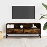 Mobile TV-Credenza per TV-Console TV Rovere Fumo 100x34,5x40cm Legno Multistrato e Metallo