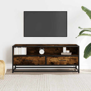 Mobile TV-Credenza per TV-Console TV Rovere Fumo 100x34,5x40cm Legno Multistrato e Metallo