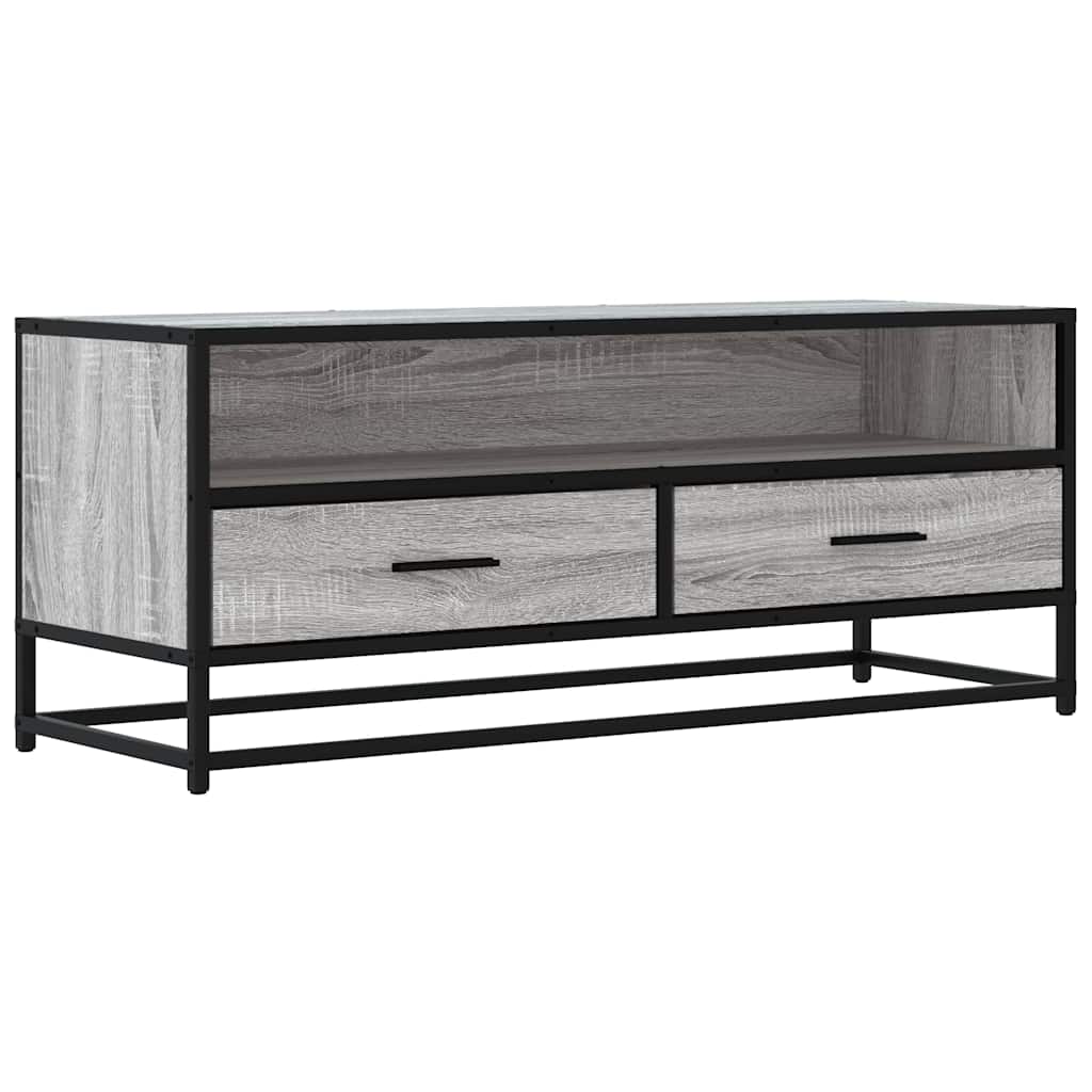 Mobile TV-Credenza TV-Console TV Grigio Sonoma 100x34,5x40cm Legno Multistrato Metallo