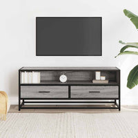 Mobile TV-Credenza TV-Console TV Grigio Sonoma 100x34,5x40cm Legno Multistrato Metallo