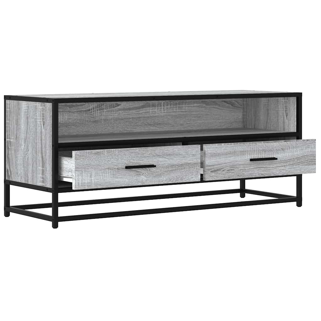 Mobile TV-Credenza TV-Console TV Grigio Sonoma 100x34,5x40cm Legno Multistrato Metallo