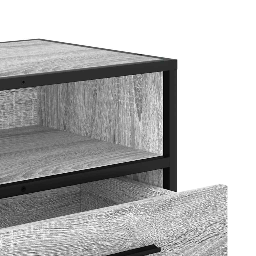 Mobile TV-Credenza TV-Console TV Grigio Sonoma 100x34,5x40cm Legno Multistrato Metallo