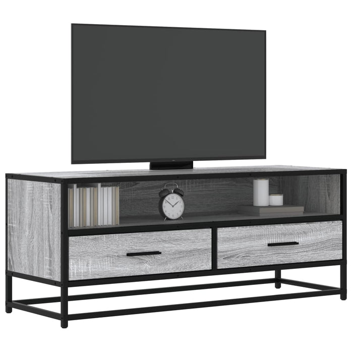 Mobile TV-Credenza TV-Console TV Grigio Sonoma 100x34,5x40cm Legno Multistrato Metallo