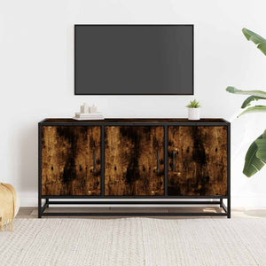 Mobile TV-Credenza per TV-Console TV Rovere Fumo 100x35x50 cm Legno Multistrato e Metallo