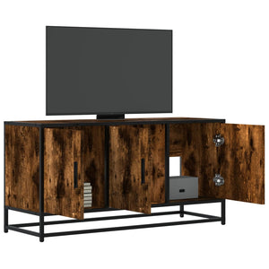 Mobile TV Rovere Fumo 100x35x50 cm Legno Multistrato e Metallo 848831