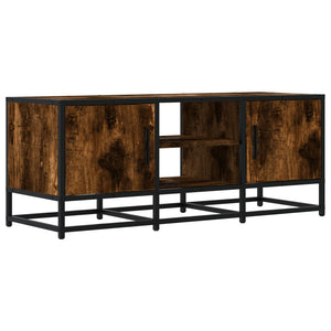 Mobile TV-Credenza per TV-Console TV Rovere Fumo 100x35x41 cm Legno Multistrato e Metallo