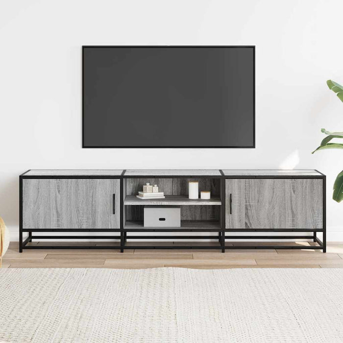 Mobile TV-Credenza TV-Console TV Grigio Sonoma 160x35x41cm Legno Multistrato e Metallo