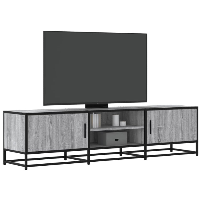 Mobile TV-Credenza TV-Console TV Grigio Sonoma 160x35x41cm Legno Multistrato e Metallo