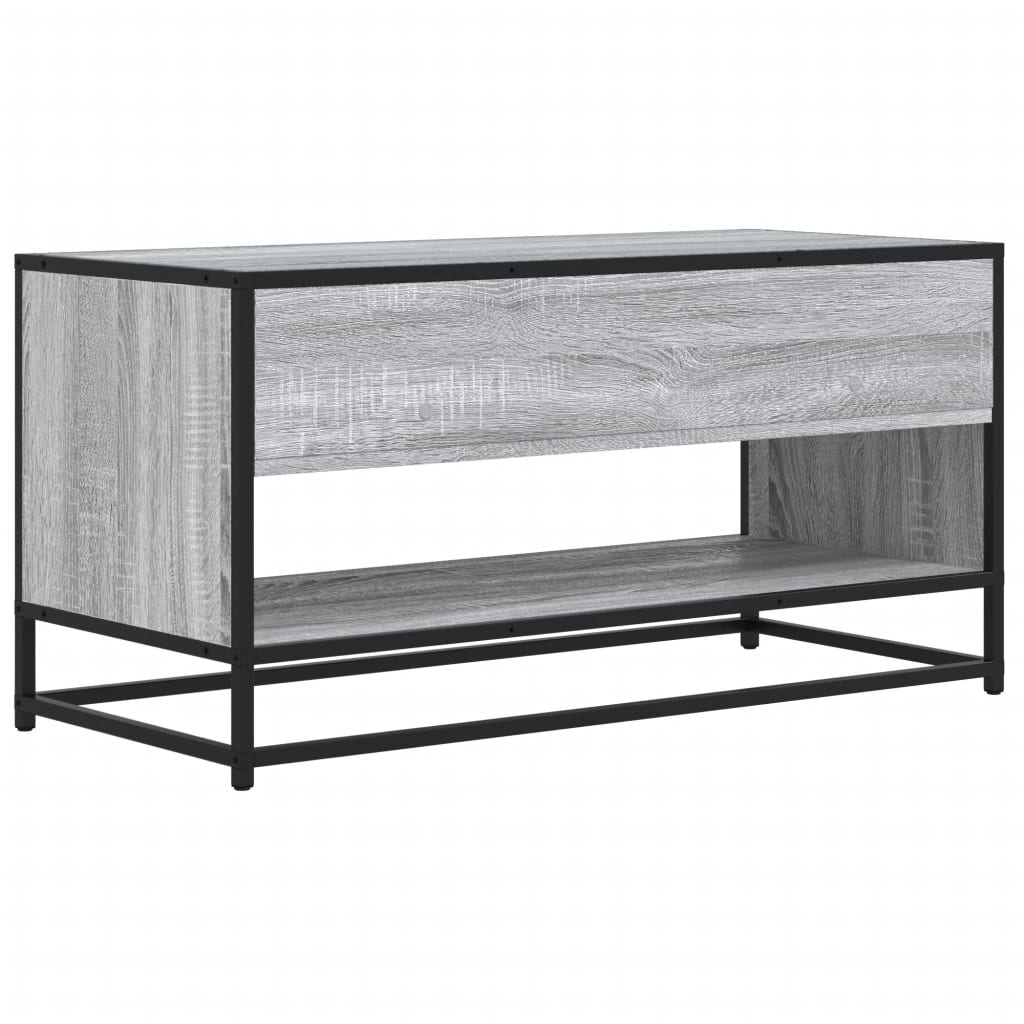 Mobile TV Grigio Sonoma 91x40x46 cm Legno Multistrato e Metallo 848887