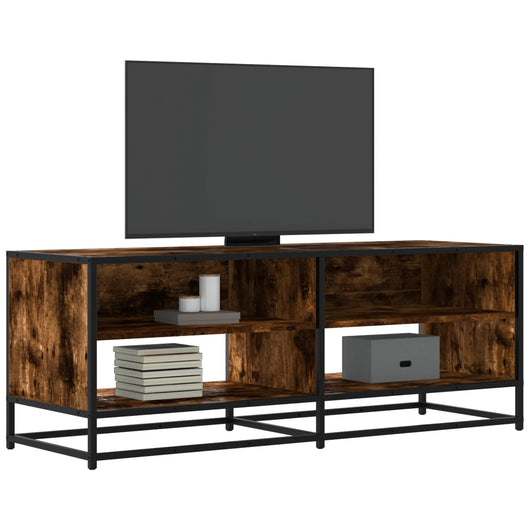 Mobile TV-Credenza per TV-Console TV Rovere Fumo 120,5x40x46cm Legno Multistrato e Metallo
