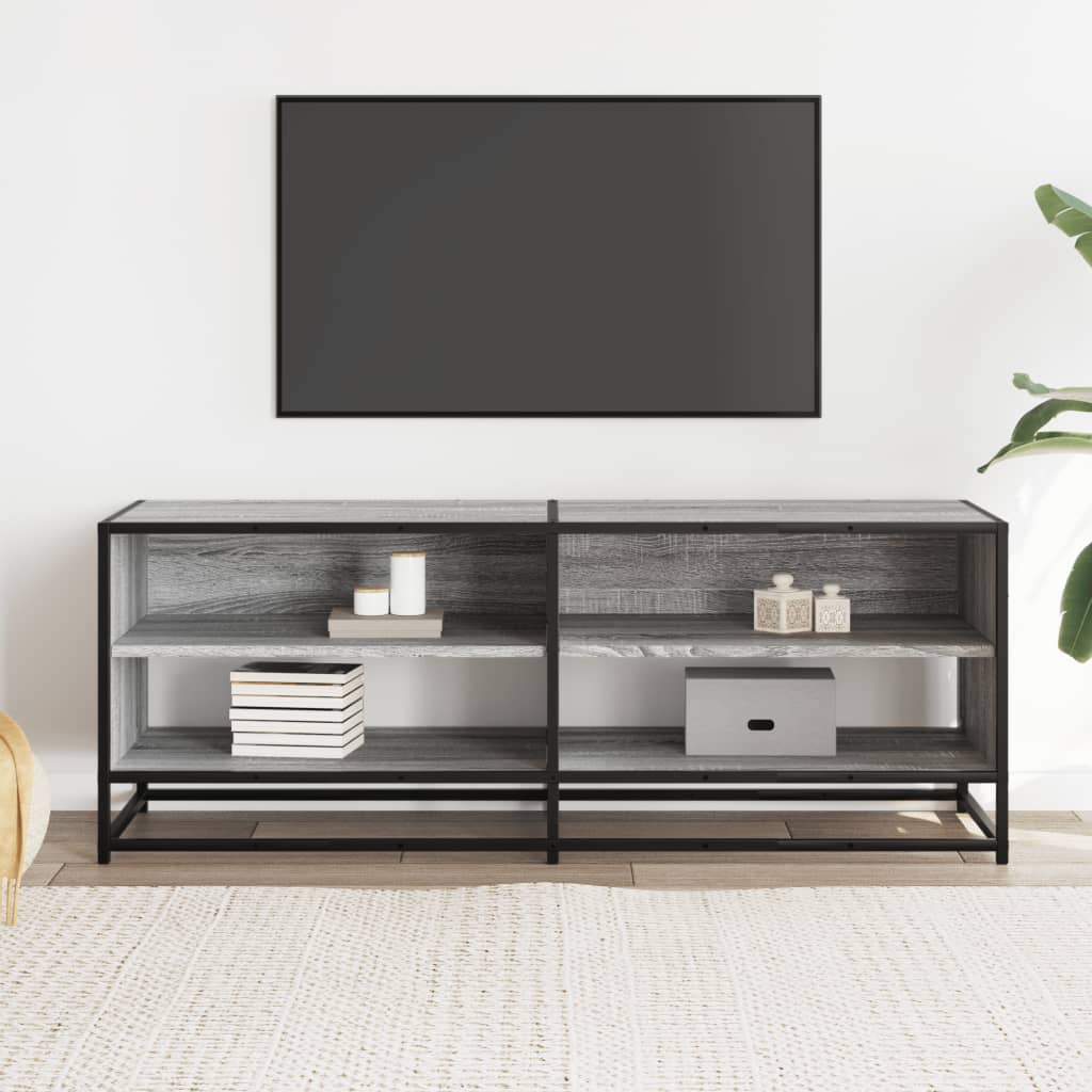 Mobile TV-Credenza TV-Console TV Grigio Sonoma 120,5x40x46cm Legno Multistrato Metallo