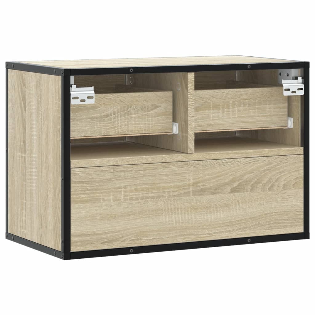 Mobile TV Rovere Sonoma 60x31x39,5cm Legno Multistrato Metallo 848910