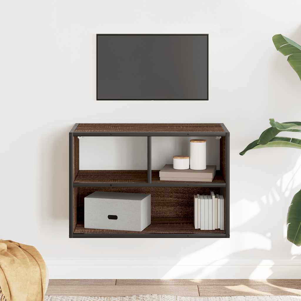Mobile TV-Credenza per TV-Console TV Rovere Marrone 60x31x39,5cm in Truciolato e Metallo 537866