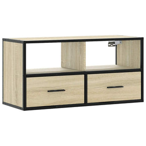 Mobile TV Rovere Sonoma 80x31x39,5 cm Legno Multistrato Metallo 848920