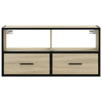 Mobile TV Rovere Sonoma 80x31x39,5 cm Legno Multistrato Metallo 848920