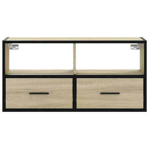 Mobile TV Rovere Sonoma 80x31x39,5 cm Legno Multistrato Metallo 848920