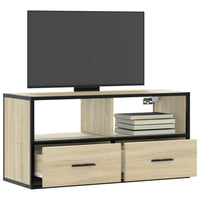 Mobile TV Rovere Sonoma 80x31x39,5 cm Legno Multistrato Metallo 848920
