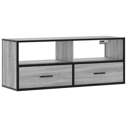 Mobile TV-Credenza TV-Console TV Grigio Sonoma 100x31x39,5cm Legno Multistrato Metallo 764019