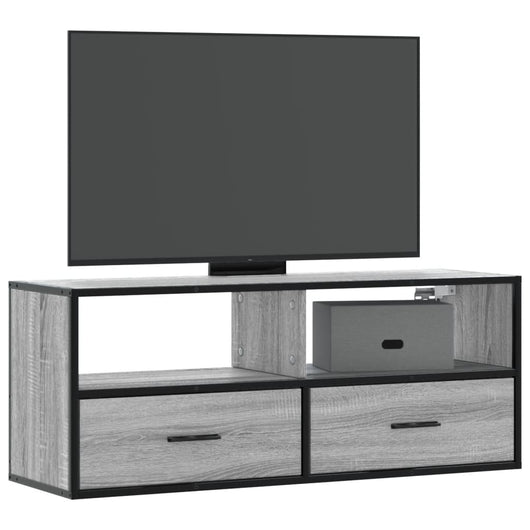 Mobile TV-Credenza TV-Console TV Grigio Sonoma 100x31x39,5cm Legno Multistrato Metallo 764019