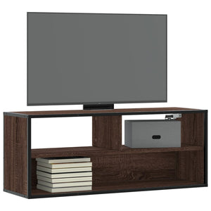 Mobile TV Rovere Marrone 100x31x39,5 cm in Truciolato e Metallo 848938