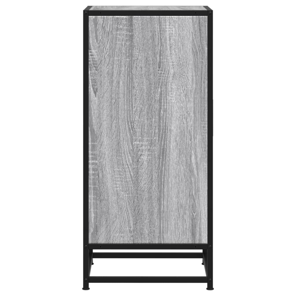 vidaXL Credenza Grigio Sonoma 35,5x35x76 cm in Truciolato e Metallo