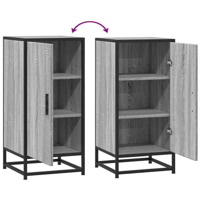 vidaXL Credenza Grigio Sonoma 35,5x35x76 cm in Truciolato e Metallo