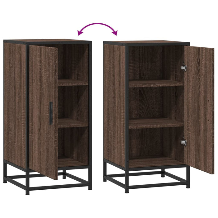 vidaXL Credenza Rovere Marrone 35,5x35x76 cm in Truciolato e Metallo