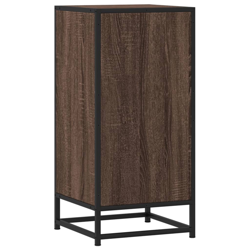 vidaXL Credenza Rovere Marrone 35,5x35x76 cm in Truciolato e Metallo
