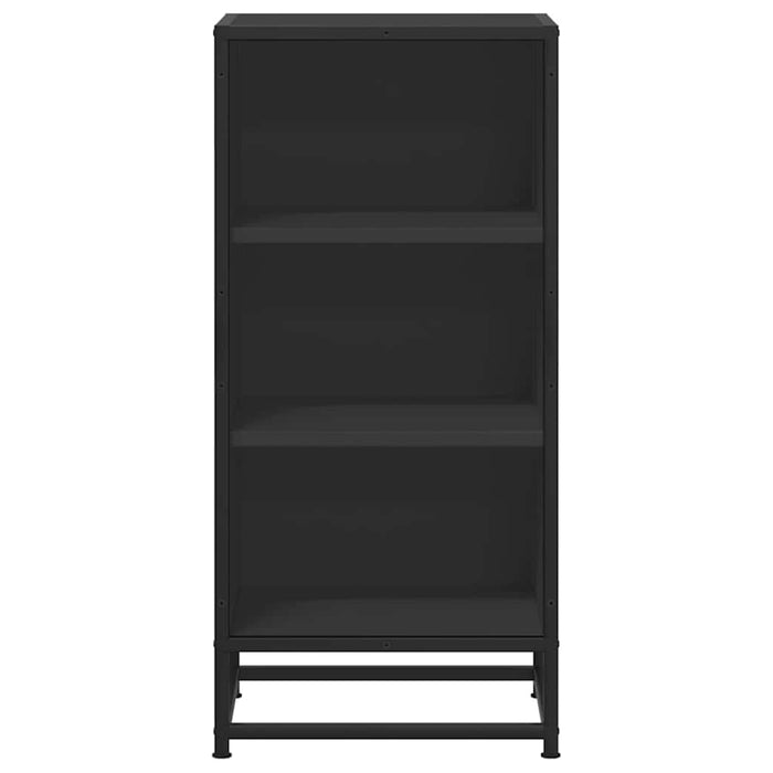 Credenza Rovere Nera 35,5x35x76 cm in Truciolato e Metallo 848949