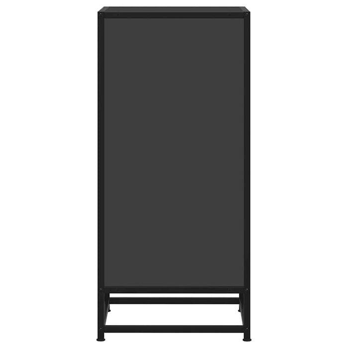 Credenza Rovere Nera 35,5x35x76 cm in Truciolato e Metallo 848949