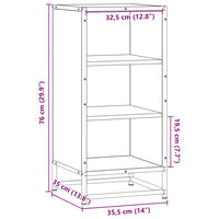 vidaXL Credenza Rovere Nera 35,5x35x76 cm in Truciolato e Metallo