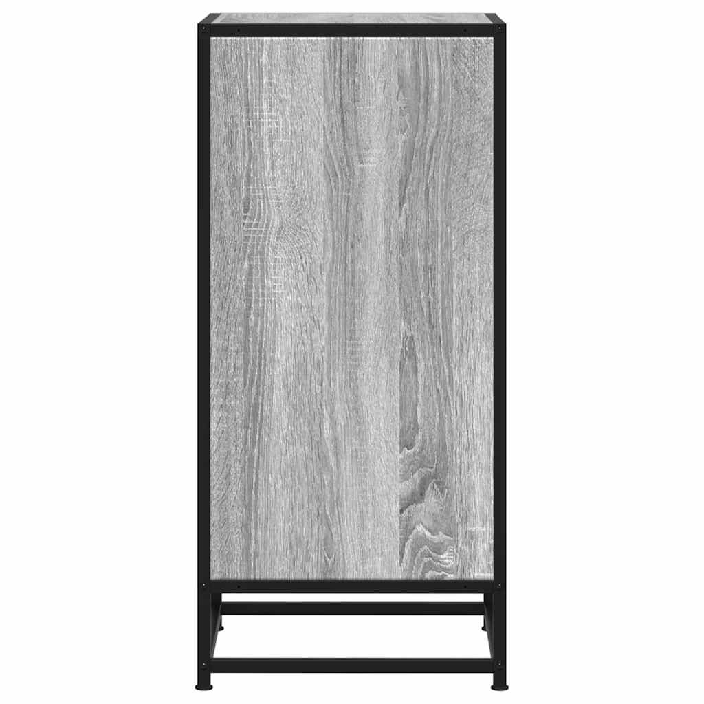 Credenza Grigio Sonoma 35,5x35x76 cm in Truciolato e Metallo