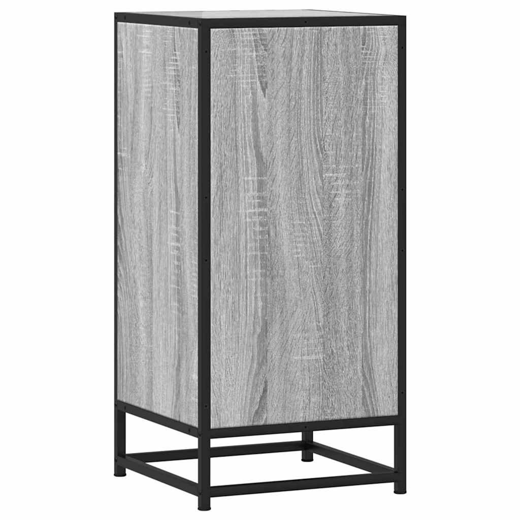 Credenza Grigio Sonoma 35,5x35x76 cm in Truciolato e Metallo