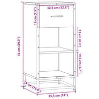vidaXL Credenza Rovere Sonoma 35,5x35x76 cm in Truciolato