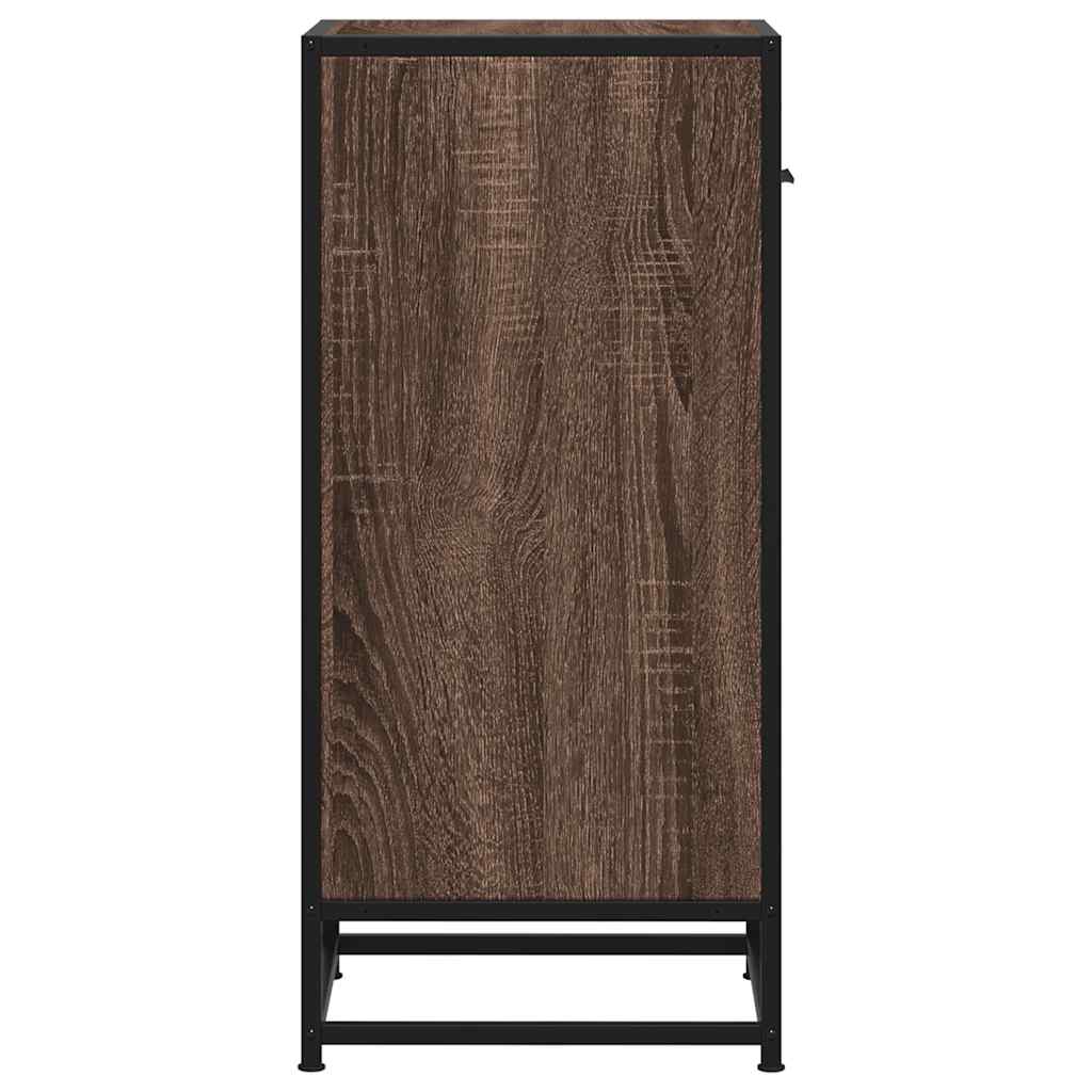 Credenza Rovere Marrone 35,5x35x76 cm in Truciolato e Metallo