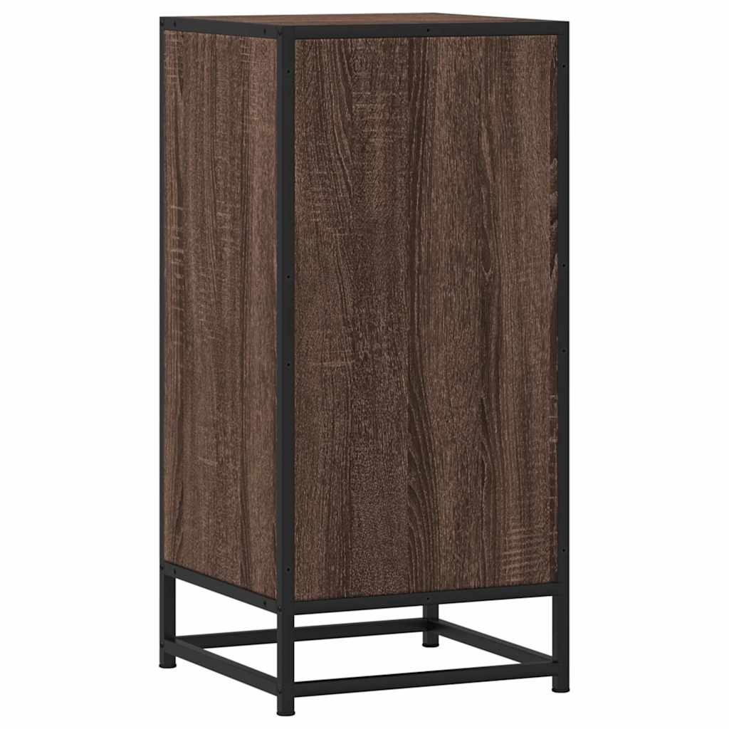 Credenza Rovere Marrone 35,5x35x76 cm in Truciolato e Metallo