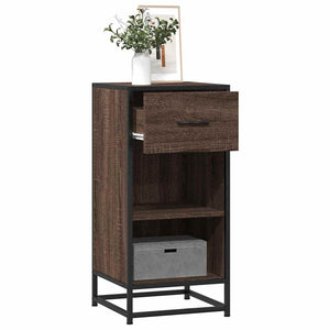Credenza Rovere Marrone 35,5x35x76 cm in Truciolato e Metallo