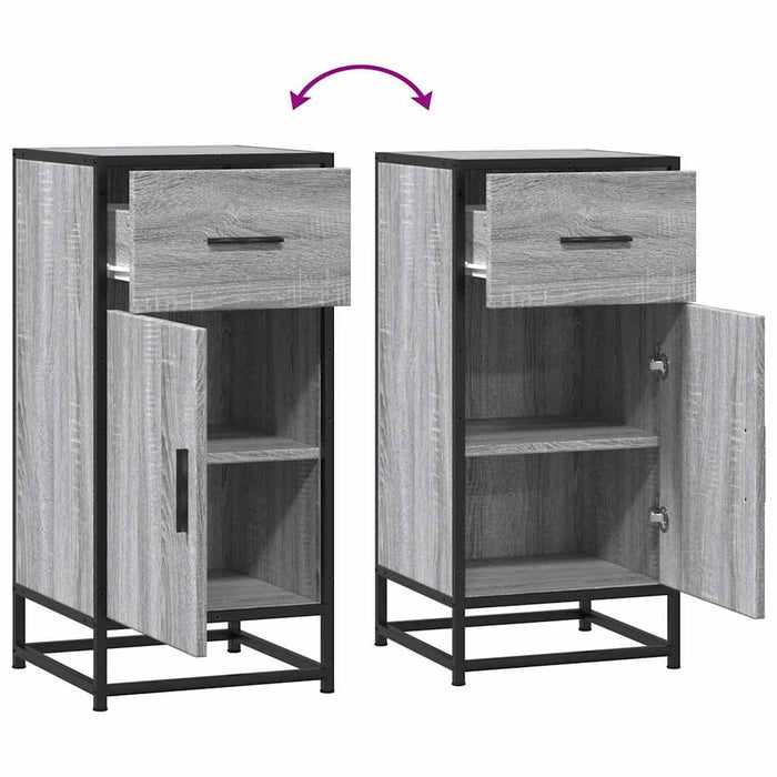 Credenza-Buffet-Armadio da cucina Grigio Sonoma 35,5x35x76 cm in Truciolato e Metallo