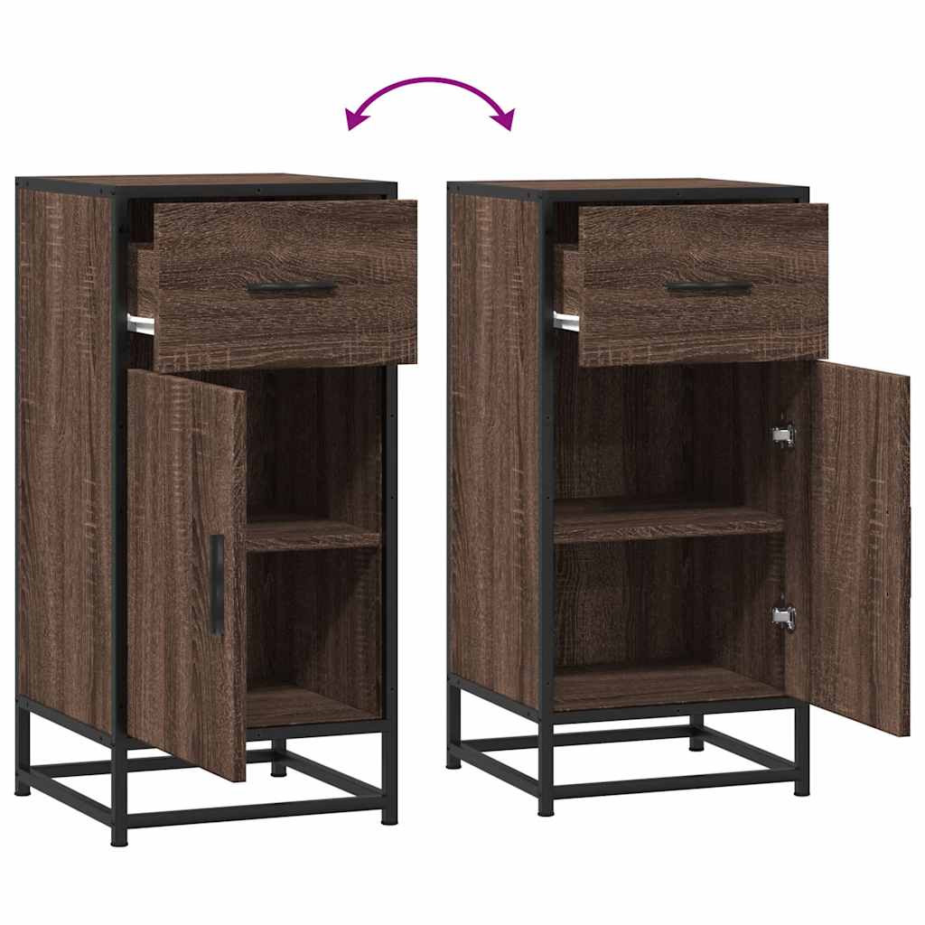 vidaXL Credenza Rovere Marrone 35,5x35x76 cm in Truciolato e Metallo