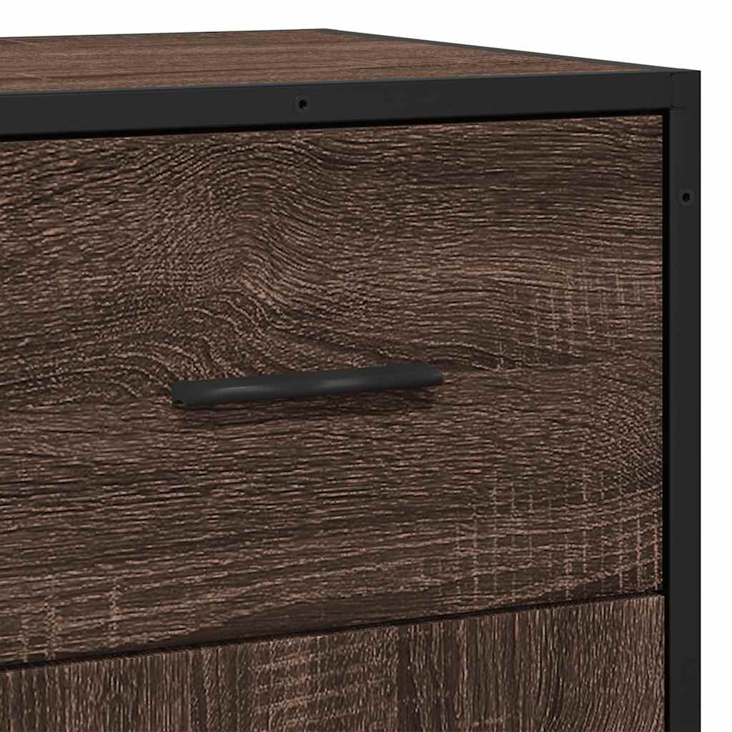 vidaXL Credenza Rovere Marrone 35,5x35x76 cm in Truciolato e Metallo