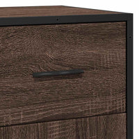 vidaXL Credenza Rovere Marrone 35,5x35x76 cm in Truciolato e Metallo