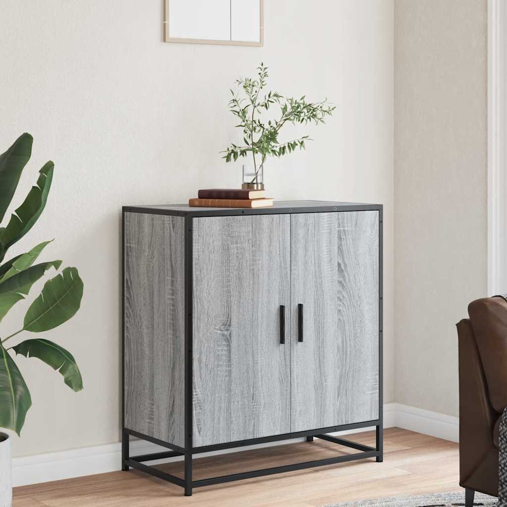 Credenza-Buffet-Armadio da cucina Grigio Sonoma 68x35x76 cm in Truciolato e Metallo 639474