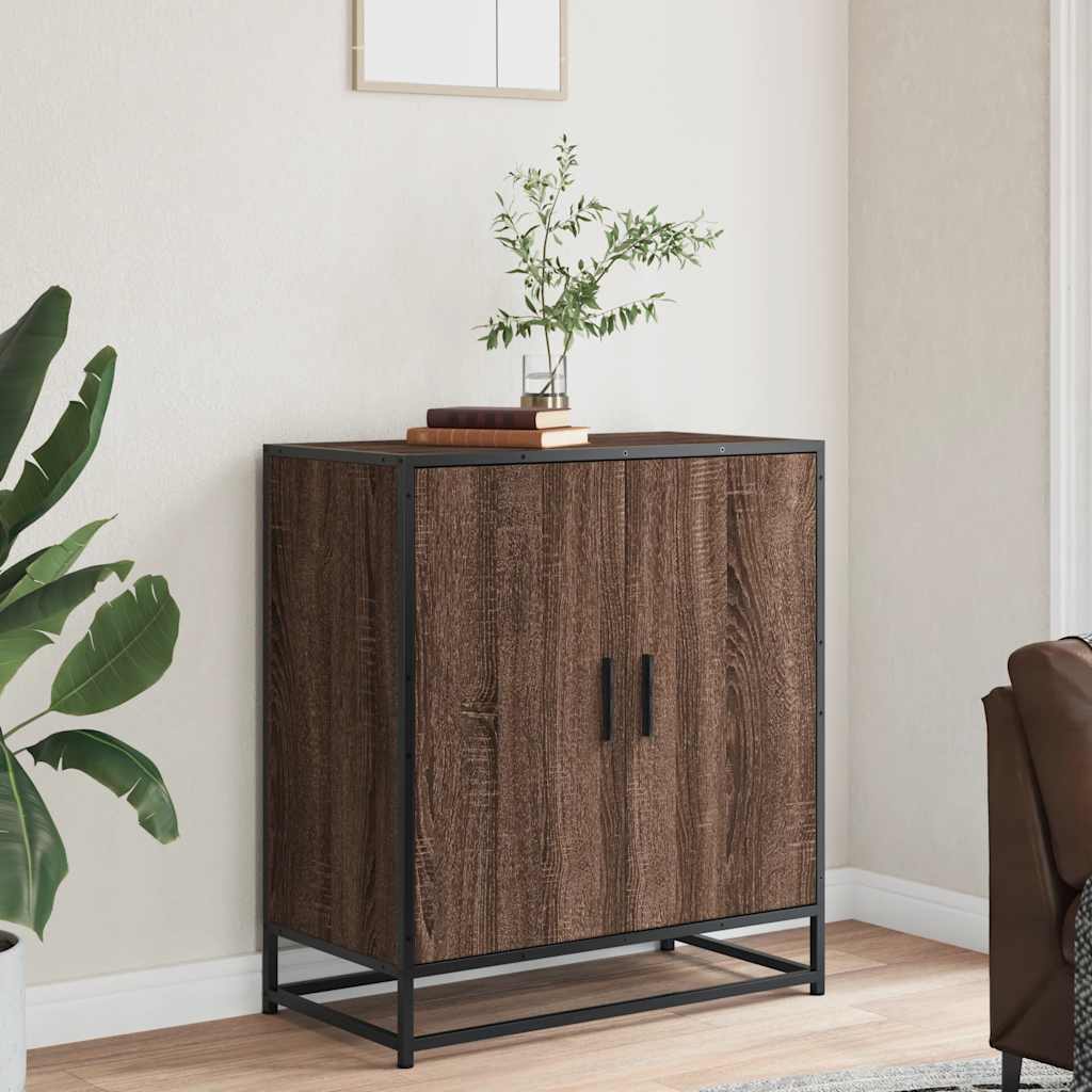 vidaXL Credenza Rovere Marrone 68x35x76 cm in Truciolato e Metallo